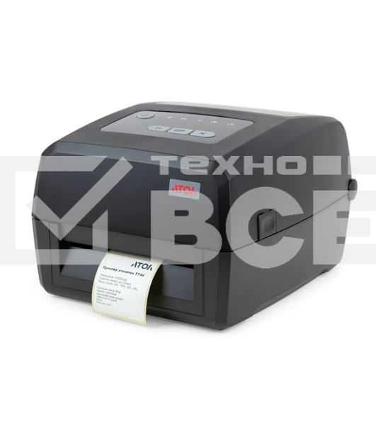 Принтер этикеток термотрансферный Атол TT44 (60110) 203 dpi, 203 мм/сек, USB, RS-232 (COM порт, Serial), Ethernet, чёрный
