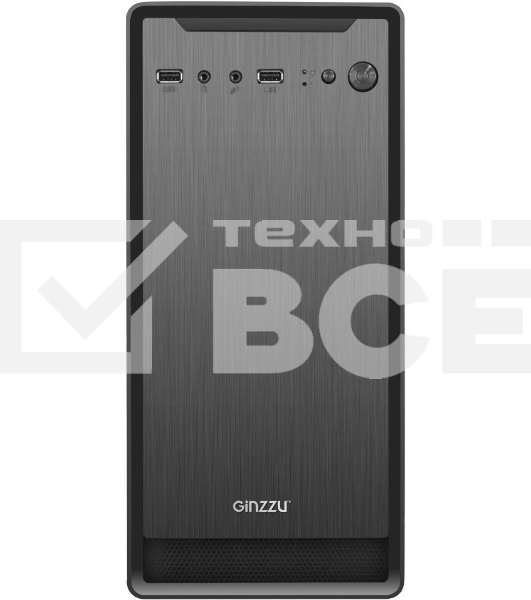 Компьютерный корпус Ginzzu B180 2*USB 2.0,AU w/o PSU