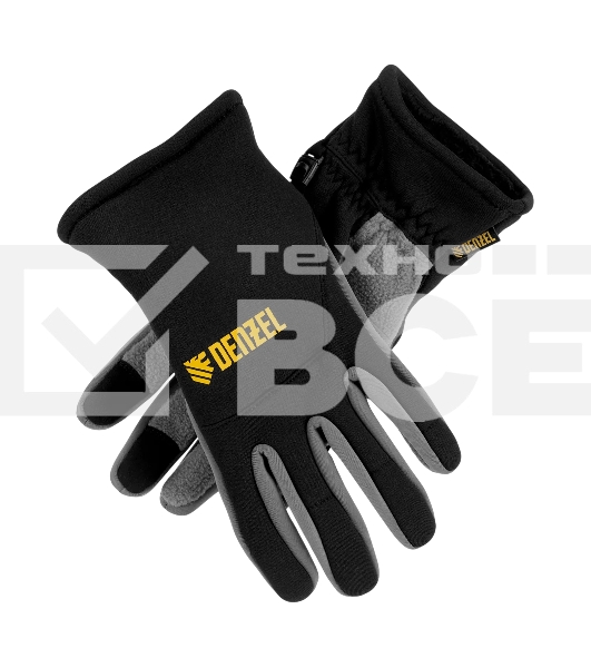 Перчатки универсальные Denzel 68088 искусственный мех, работа с сенсорным экраном, размер 10