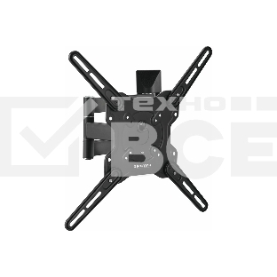 Кронштейн для телевизоров Kromax OPTIMA-406 grey22'-65', max 40 кг, настенный, наклон +5°-15°, поворот 180°, от стены 60-506 мм, VESA 400x400