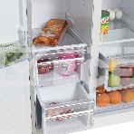 Холодильник Hyundai CS4505F черная сталь двухкамерный Side by Side 271/165л морозилка сбоку, фото5