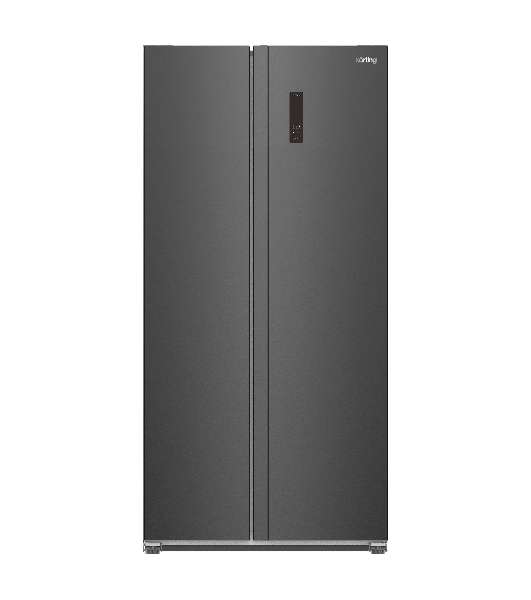 Холодильник Korting KNFS 94099 XN черная нержавеющая сталь двухкамерный 431/252л морозилка сбоку, No Frost, Side by Side
