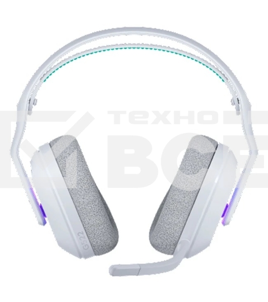 Гарнитура Logitech G522 Lightspeed белый, беспроводная + проводная, Bluetooth 5.3/USB, радиус 30 м, подсветка, съёмный микрофон