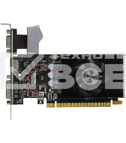Видеокарта AFOX GT730 2GB DDR3 PCI-E2.0 2ГБ DDR3, 128 бит, DVI-I, HDMI, VGA (D-Sub), GPU 700 МГц