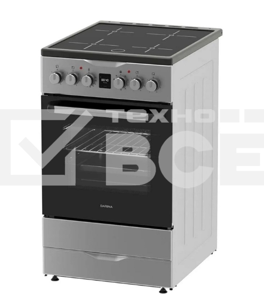 Плита электрическая DARINA PLS ECI241 616 1S серебристый, конфорок 4 электрических (индукционных), духовка 50 л, 50 см x 85 см x 60 см