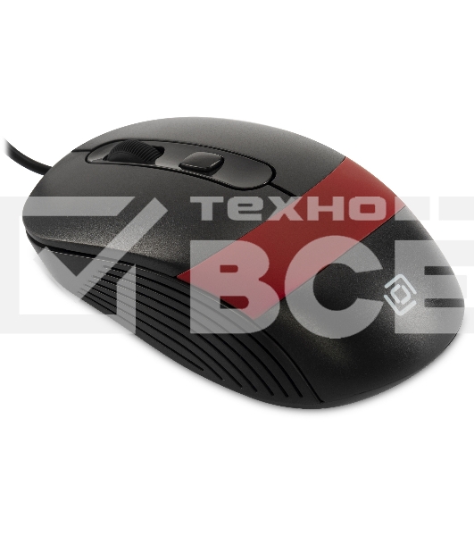 Мышь проводная Oklick 310M черный/красный, 2400 dpi, USB, кнопки - 4