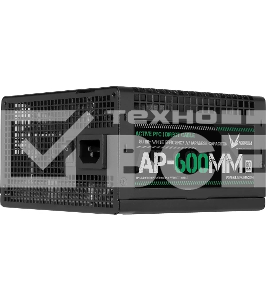 Блок питания Aerocool / Formula ATX 600W AP-600ММ 80 PLUS WHITE (20+4pin) APFC 120mm fan 6xSATA RTL