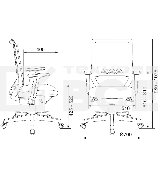 Кресло Бюрократ MC-611N черный TW-01 Neo Black сетка/ткань крестовина пластик