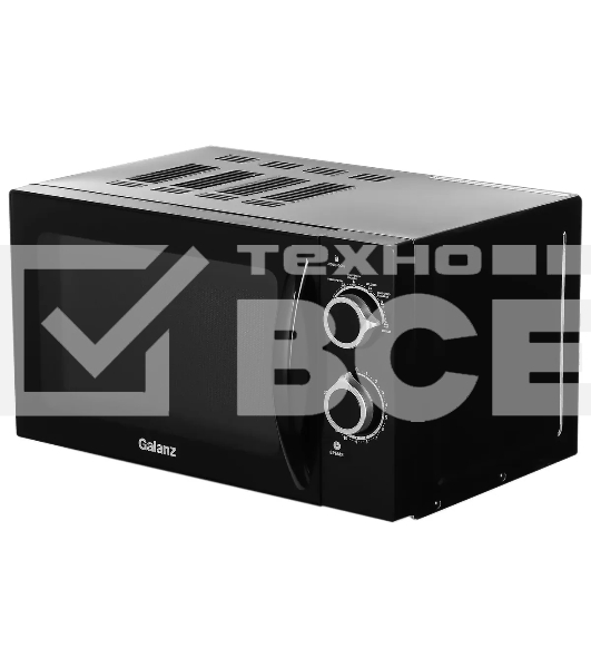 Микроволновая печь Galanz MOS-2005MB черный, 20 л, 700 Вт, переключатели - поворотный механизм