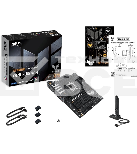 Материнская плата ASUS TUF GAMING X870-PLUS WIFI, AM5, AMD X870, 4xDDR5, 2xSATA, 4xM.2, 1xPCIe 5.0 x16, 1xPCIe 4.0 x4, 1xHDMI, 1xUSB-C 3.2 Gen 2, 1xUSB-C 3.2 Gen 2x2, 2xUSB-C 4.0, 1x 2.5Gb LAN, 1xUSB-A 2.0, 3xUSB-A 3.2 Gen 2, 4xUSB-A 3.2 Gen 1, 5x3.5 мм, 