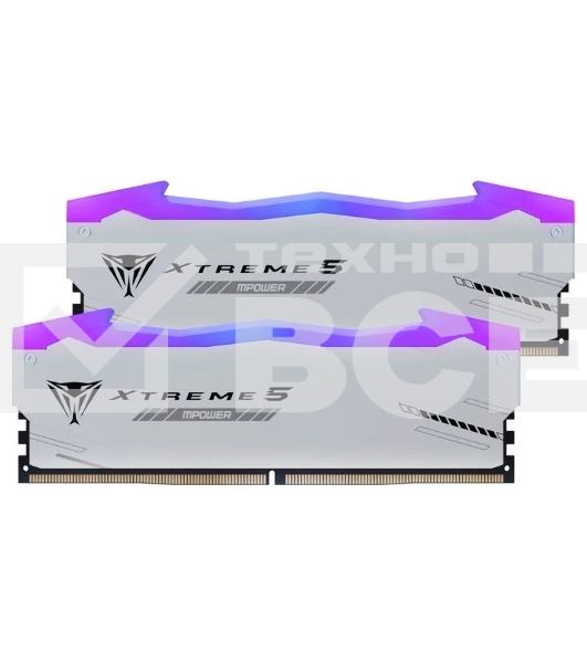 Оперативная память Patriot Viper Xtreme 5, DDR5, 32Gb (2x16Gb), 8000MHz, CL38, с радиаторами, RGB, серебристый