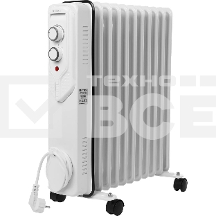 Масляный обогреватель Centek CT-6207 (11 секций) белый, 1000/1750/2500 Вт, 25 м2, 3 режима, термостат