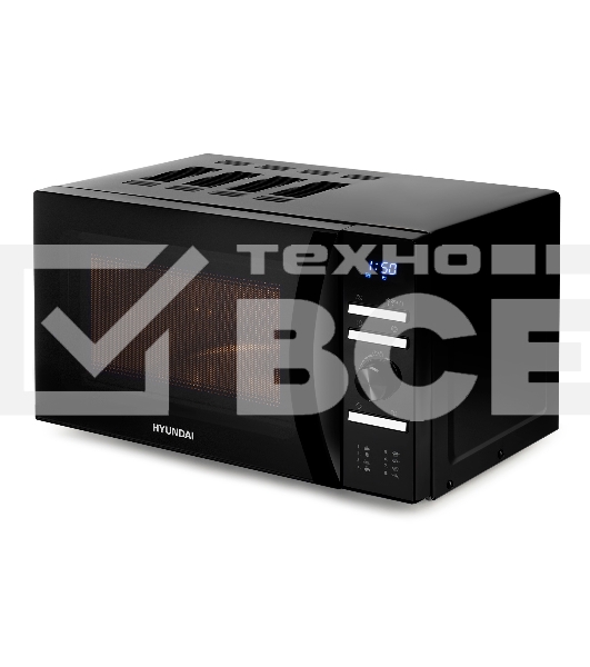 Микроволновая печь Hyundai HYM-D3031 черный, 20 л, 700 Вт, переключатели - поворотный механизм/кнопки