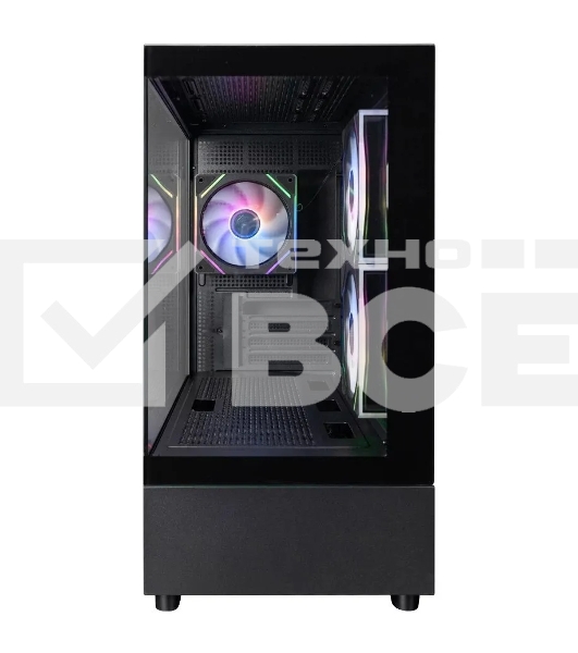 Корпус 1STPLAYER MIKU Mi5 ARGB Black / mATX / 3x120mm ARGB fans / Mi5-BK-2FC7R-1FC7