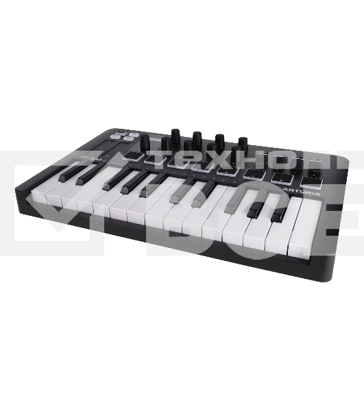Клавиатура MIDI [231502] Arturia [MiniLAB 3 Black Edition] 25 клавиш, 8 энкодеров, 8 RGB пэдов, 8 фейдеров, дисплей, сенсорные регуляторы Pitch/Modulation, MIDI-выход, 1/4