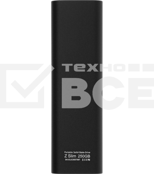 Внешний SSD Netac Z SLIM, 250 Gb, USB 3.2 Gen 2 Type-C, R/W 550/480, черный