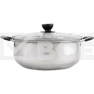 Кастрюля Promo, объем 2,9 л, из нержавеющей стали с крышкой из жаропрочного стекла 104615