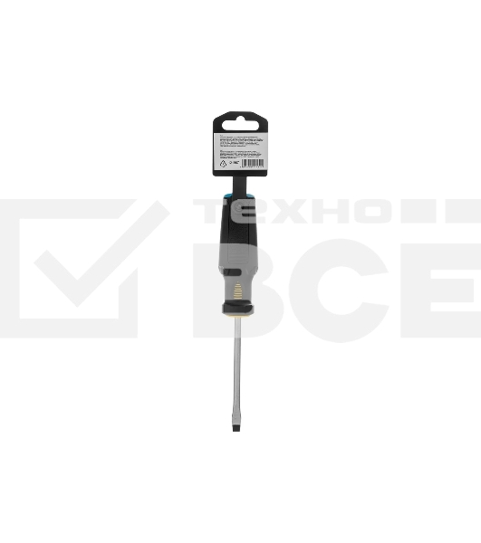 Отвертка Denzel SL6x100 мм, S2, 3к рукоятка