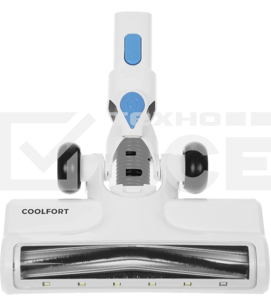 Пылесос вертикальный Coolfort CF-3006 белый/голубой, питание от аккумулятора, 130 вт, уборка сухая, пылесборник 0.5 л, работа от АКБ max 30 мин.