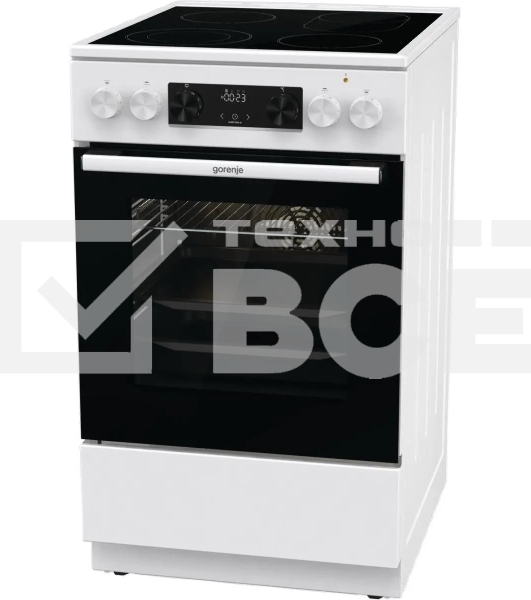 Плита электрическая Gorenje GECS5C70WA белый, конфорок 4 электрических, духовка 70 л, 50 см x 85 см x 59.4 см