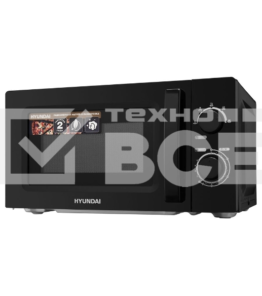 Микроволновая печь Hyundai HYM-M2008 черный, 20 л, 700 Вт, переключатели - поворотный механизм