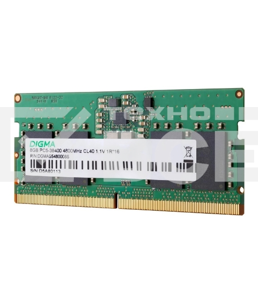 Оперативная память Digma, DDR5, 8GB (1x8GB), 4800MHz, CL40, SO-DIMM