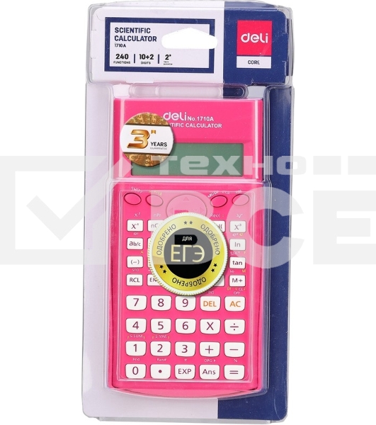 Калькулятор научный Deli E1710A/RED красный 10+2-разр.