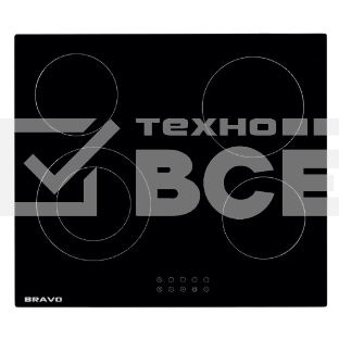 Стеклокерамическая варочная поверхность BRAVO BEH60C42B (60см,тайм,блок.поверх,автооткл,9уров.мощ,dual zone)