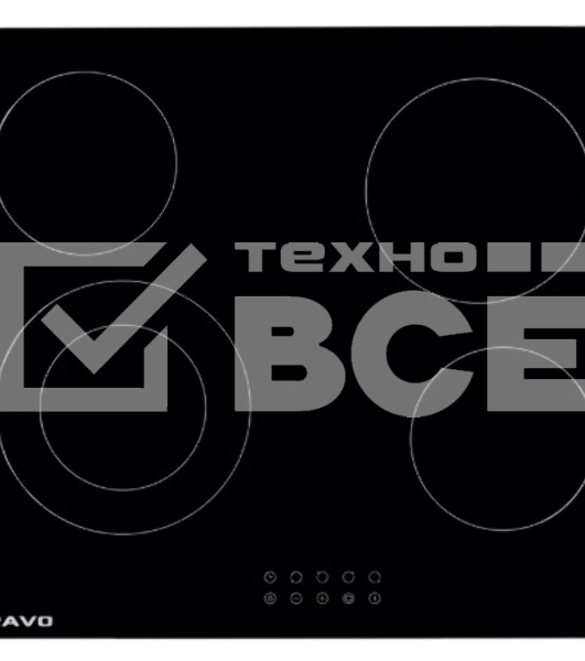 Стеклокерамическая варочная поверхность BRAVO BEH60C42B (60см,тайм,блок.поверх,автооткл,9уров.мощ,dual zone)