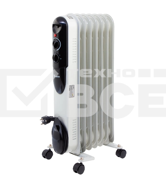 Масляный обогреватель MTX OCH-1500, белый, 1500 Вт, 15 м2, термостат