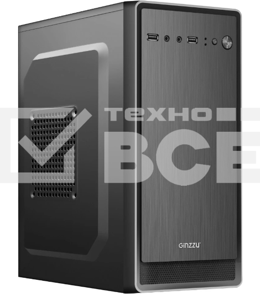 Компьютерный корпус Ginzzu B180 2*USB 2.0,AU w/o PSU
