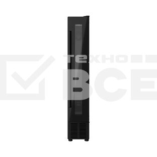Винный шкаф Kuppersberg RBW 15, встраиваемый, High-Tech, ВхШхГ 87х15х52.5 см, объем 20 л, вместимость 7 бутылок, диапазон температуры 5-20 градусов, механическое открытие двери, LED дисплей, уровень шума 39 дБ, черный