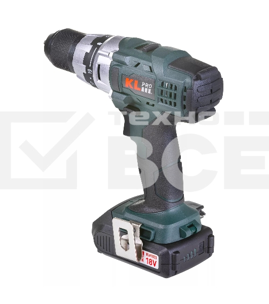 Профессиональный шуруповерт аккумуляторный Klpro KLNM18-20 (18В, Li-ion-2шт, 2.0А·ч, 40Нм, 2 скорости, подсветка, магнитная бита,З/У,в кейсе)