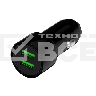 Автомобильное зарядное устройство Maxvi CCM-PS242 Plus T 2хUSB 2.4А + кабель Type-C 1м, черный