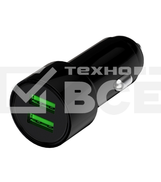 Автомобильное зарядное устройство Maxvi CCM-PS242 Plus T 2хUSB 2.4А + кабель Type-C 1м, черный