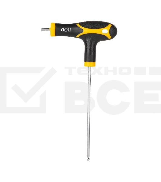 Набор шестигранных ключей с шаром Deli DL233208 8 шт. Материал: CR-V. Спецификация: 2x75 мм/2,5x75 мм/3x100 мм/4x100 мм/5x150 мм/6x150 мм/8x200 мм/10x200 мм Удобная рукоять.