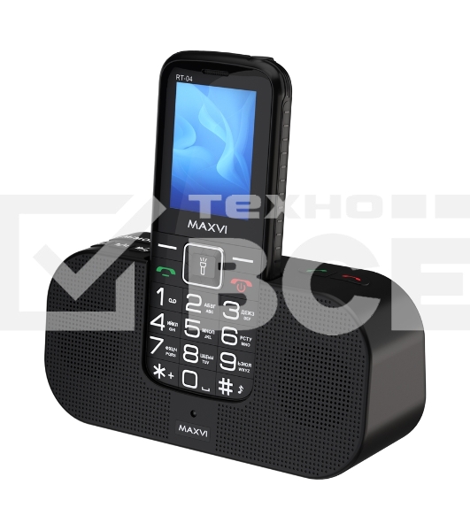 Телефон Maxvi RT-04 black + док-станция