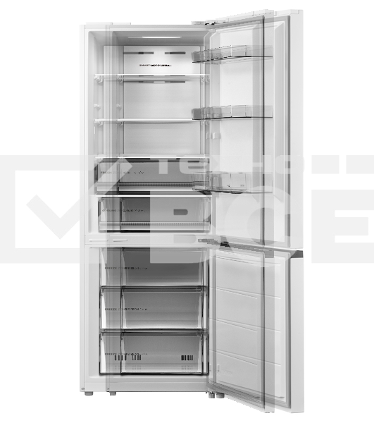 Холодильник Midea MDRB519MGE01ID белый двухкамерный 263/123л морозилка снизу, No Frost