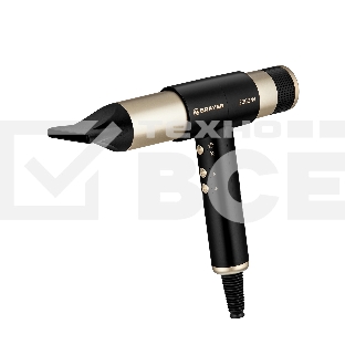 Фен-мультистайлер BRAYER BR3308 черный/золотистый, 2000 Вт, 25/32 мм