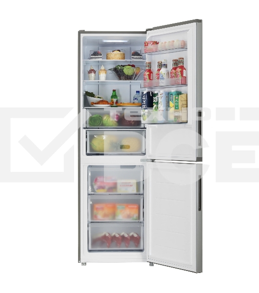 Холодильник Candy CFN6185SDC серебристый двухкамерный 191/91л морозилка снизу, No Frost