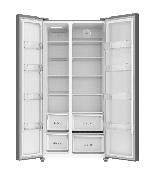 Холодильник Korting KNFS 94099 XN черная нержавеющая сталь двухкамерный 431/252л морозилка сбоку, No Frost, Side by Side