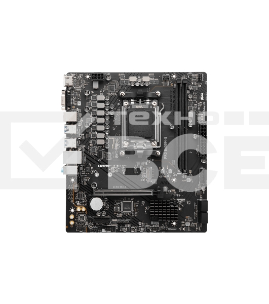 Материнская плата MSI PRO B650M-B, AM5, AMD B650, 2xDDR5, 4xSATA, 1xM.2, 1xPCI-E 4.0 x16, 1xPCI-E 4.0 x1, 1xHDMI, 1xVGA, 1x2.5Gb LAN, 2xUSB 2.0, 4xUSB 3.2 Gen 1, 3x3.5 мм, 7.1, Micro-ATX