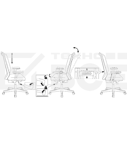 Кресло Бюрократ MC-611N черный TW-01 Neo Black сетка/ткань крестовина пластик