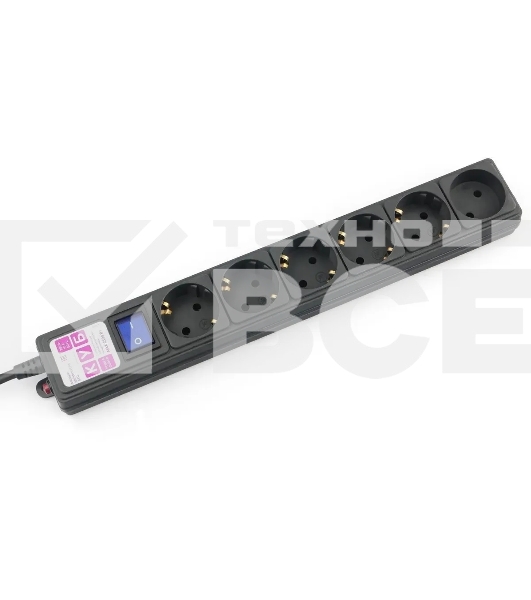 Сетевой фильтр Powercube SPG6-B-3M 3м (6 розеток) черный (коробка)