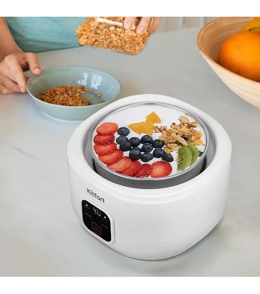 Йогуртница Kitfort КТ-6082 15Вт 1б. 1000мл упр.:электрон. белый