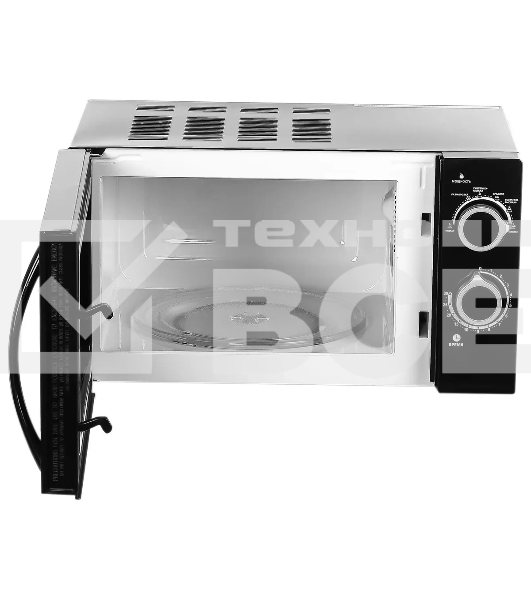 Микроволновая печь Galanz MOS-2005MB черный, 20 л, 700 Вт, переключатели - поворотный механизм