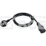Шнур питания ITK PC-C19D-1M C19-Schuko проводник.:3x1.5мм2 1м 230В 16А (упак.:1шт) черный, фото 1