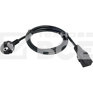 Шнур питания ITK PC-C19D-1M C19-Schuko проводник.:3x1.5мм2 1м 230В 16А (упак.:1шт) черный