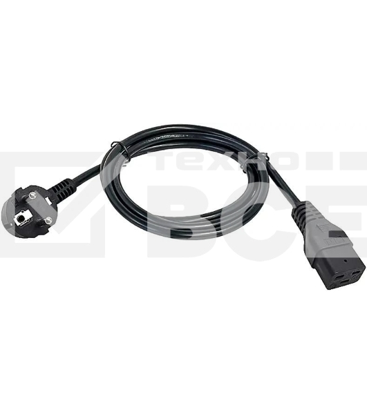 Шнур питания ITK PC-C19D-1M C19-Schuko проводник.:3x1.5мм2 1м 230В 16А (упак.:1шт) черный