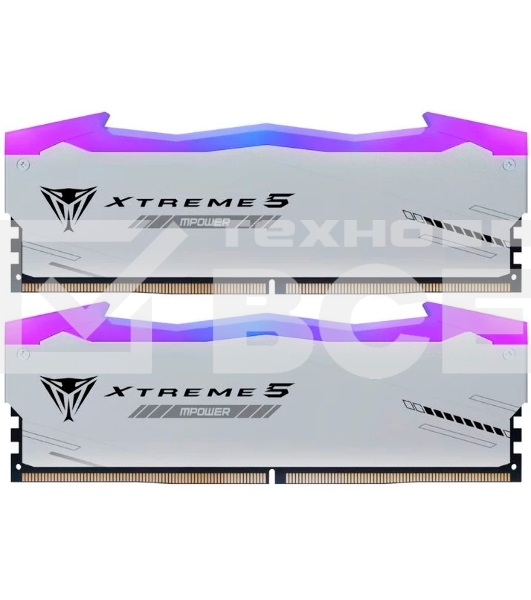 Оперативная память Patriot Viper Xtreme 5, DDR5, 32Gb (2x16Gb), 8000MHz, CL38, с радиаторами, RGB, серебристый